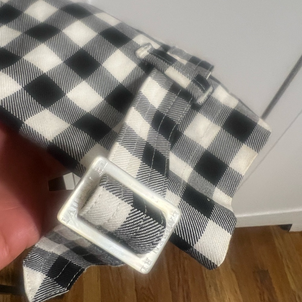 Ralph Lauren Gingham Trench Coat in Black and White - Picture 9 of 10